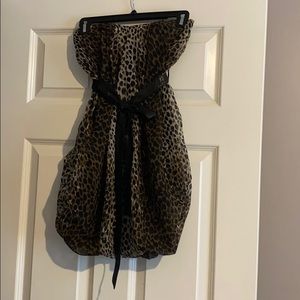 Leopard print tube dress